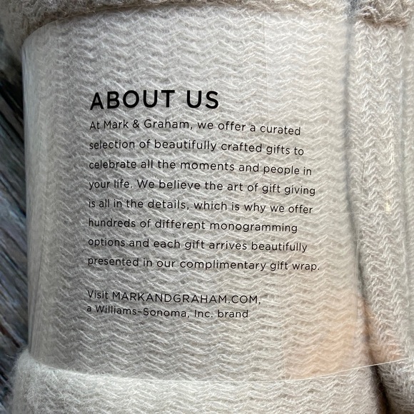NEW Mark & Graham Light Gray Colorblock Throw Blanket - Picture 2 of 5